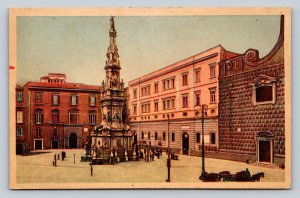 Oberdan Square NAPLES Italy Vintage Postcard 0614