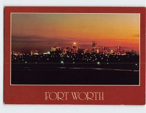 Postcard Night Skyline, Fort Worth, Texas