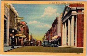 Postcard SHOPS SCENE Salisbury Maryland MD AK5389