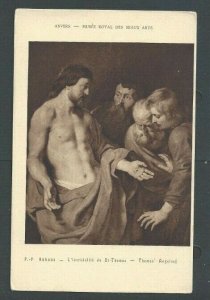 Ca 1939 Post Card Religion The Angel Of St Thomas By Rubens