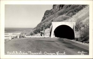 Tillamook Oregon OR Neahkahnie Tunnel Real Photo Vintage Postcard