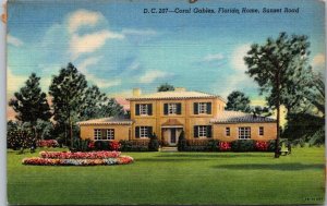 Florida Miami Coral Gables Beautiful Home On Sunset Road Curteich