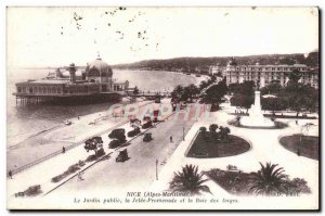 Old Postcard Nice Le Jardin Public La Jetee Promenade and the Bay of Angels