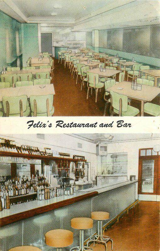 Felix's Restaurant Bar New Orleans Louisiana 1960s Postcard Roger Adv 190