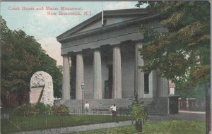 Postcard Court House + Maine Monument New Brunswick NJ