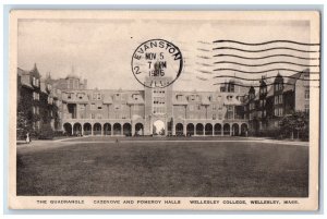 The Quadrangle Cazenove Pomeroy Halls Wellesley College Wellesley MA Postcard 