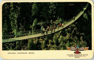 Foot Bridge Postcard Capilano Suspension Bridge Vancouver BC Canada