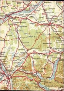germany, RIED, Bavaria, MAP postcard (1940s)