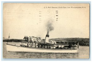 1943 US Mail Steamer Uncle Same Lake Winnipesaukee NH Posted Postcard