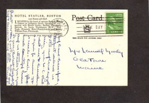 MA Hotel Statler Park Square Boston Mass Massachusetts Postcard