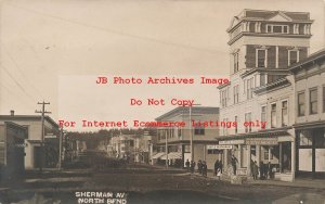 OR, North Bend, Oregon, RPPC, Sherman Avenue, Business Section, Photo
