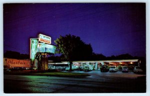 ORLANDO, Florida FL ~ Roadside CHASTAIN'S RESTAURANT Night Neon 1960s  Postcard