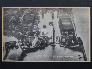 Lincolnshire GRIMSBY Fish Dock AERIAL VIEW c1920s Postcard by Valentine