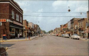 Shawano Wisconsin WI Classic Cars Traffic Light Coca Cola Vintage Postcard