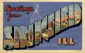 Springfield, Illinois Large Letter Town Unused 