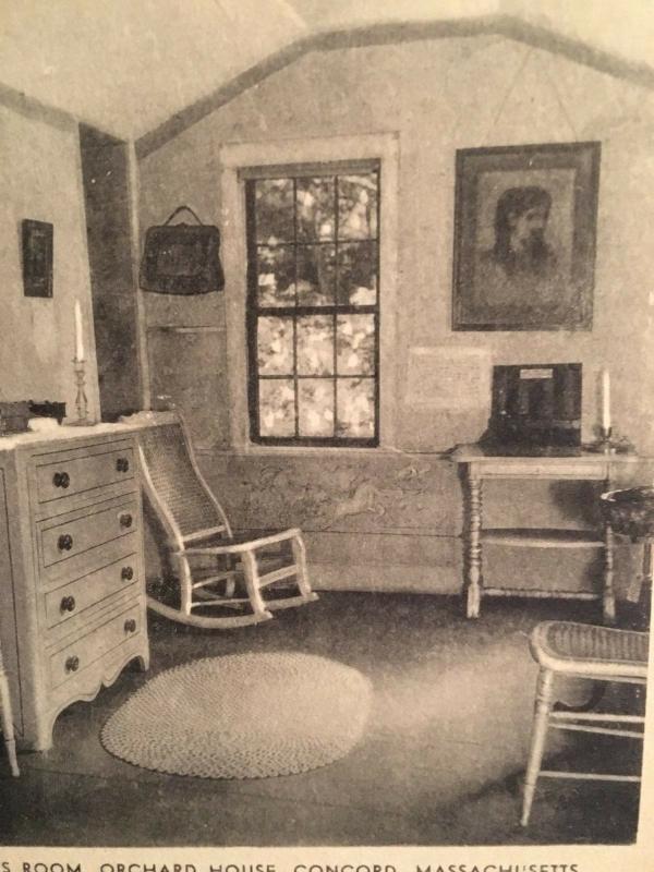 Postcard  Early View of May Alcott's room, Orchard House, Concord, MA.    W2