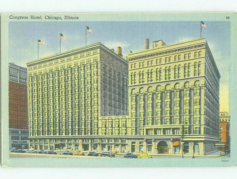 Unused Linen CONGRESS HOTEL Chicago Illinois IL hr7956