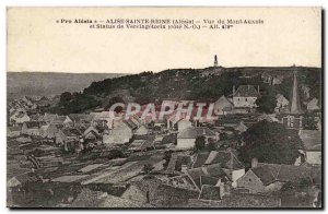 Old Postcard Pro Alesia in Alise Sainte Reine View of Mont Auxois and statue ...