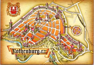 Postcard Germany Map - Rothenburg