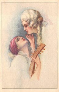 LESBIAN ROMANCE MUSIC GLAMOUR ARTIST SIGNED CORBELLA POSTCARD (c. 1920s)