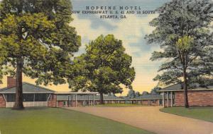 Atlanta Georgia 1940s Postcard Hopkins Motel