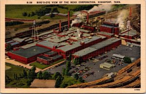 Linen Postcard Birds Eye View of The Mead Corporation in Kingsport, Tennessee