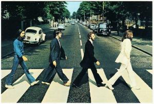 The Beatles on Abbey Road Crosswalk Modern Postcard