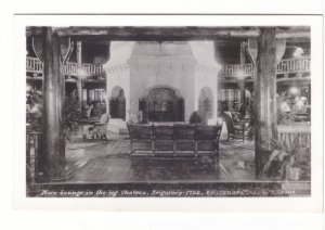 Main Lounge, Log Chateau, Seigniory Club, Quebec, Real Photo Postcard RPPC #1