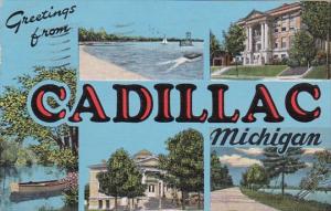 Michigan Greetings From Cadillac 1952