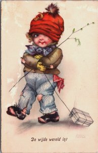Cute Boy Hannes Petersen Vintage Postcard C088