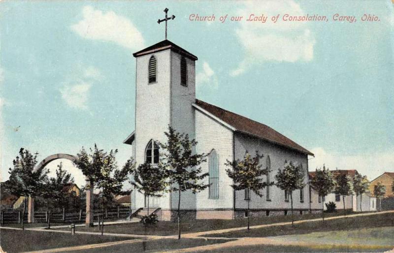 Carey Ohio Church of Our Lady of Consolation Antique Postcard J40316