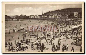 Postcard Old San Sebastian Grand Playa La hora del bano