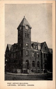 Postcard ON Listowel Post Office Building Clock Tower 1930s K59