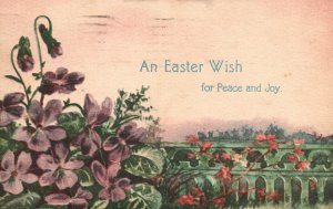 Vintage Postcard 1919 An Easter Wish For Peace And Joy Eastertide Greetings Wish