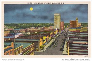 South Carolina Greenville Main Street At Night