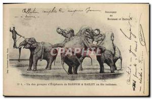 Old Postcard Circus Barnum & Bailey One of the groups & # 39elephants TOP Ele...