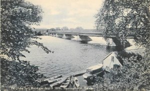 Postcard  Massachusetts Springfield Ye Olde Toll Bridge Rotograph 23-6402