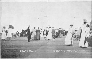 Ocean Grove New Jersey~Boardwalk Scene~Victorian Ladies with Unbrellas/Hats~&...