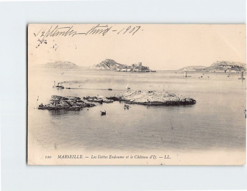 Postcard Les Ilettes Endoume et le Château d'If, Marseille, France 