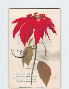Postcard Greeting Card with Poem and Poinsettia Art Print