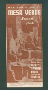 MESA VERDE National Park Vintage 1961 Map And Guide Fold-Out Brochure
