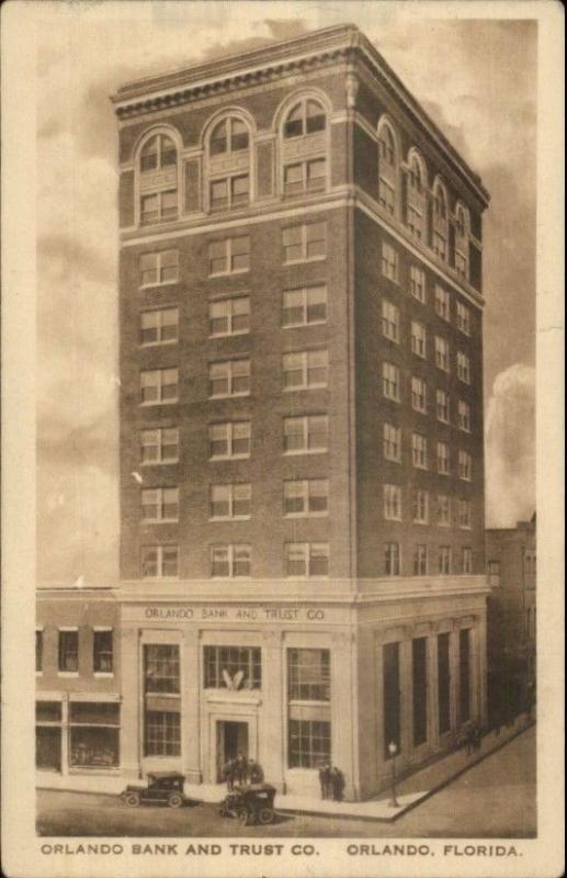 Orlando FL Bank & Trust Co c1920 Postcard