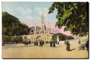 Old Postcard Lourdes L & # 39Esplanade And The Ramps Basilica