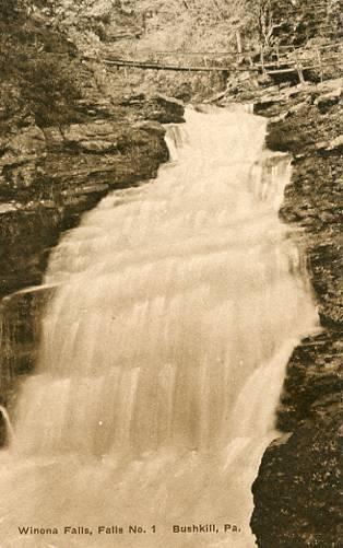 PA - Bushkill. Winona Falls, Falls Number 1  (Albertype)