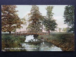 Cheshire ADLINGTON Rustic Wooden Foot Bridge c1912 Postcard by Marsh's Series