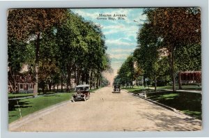 Green Bay WI-Wisconsin, Residential Monroe Avenue, Period Cars, Vintage Postcard