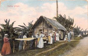 JAMAICA~WOMEN PEELING GINGER~DR JAMES JOHNSTON BROWNS TOWN PUBL POSTCARD 1920 PM