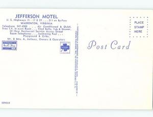 Pre-1980 BATHING BEAUTY AT JEFFERSON MOTEL Warrenton Virginia VA ho4653