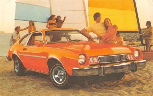 Automobile~Car Advertising   FORD PINTO 3-DOOR RUNABOUT  Beach Scene  Postcard