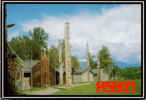 Ksan Hazelton BC British Columbia Totems Totem Poles Village c1993 Postcard D38